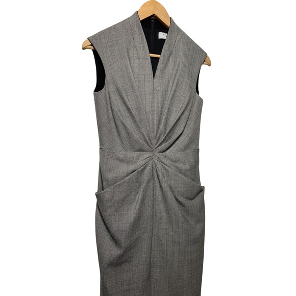 MM.LaFleur The Cheyenne Dress Sharkskin Gray Twist Waist Size 2 Retail: $325 EUC